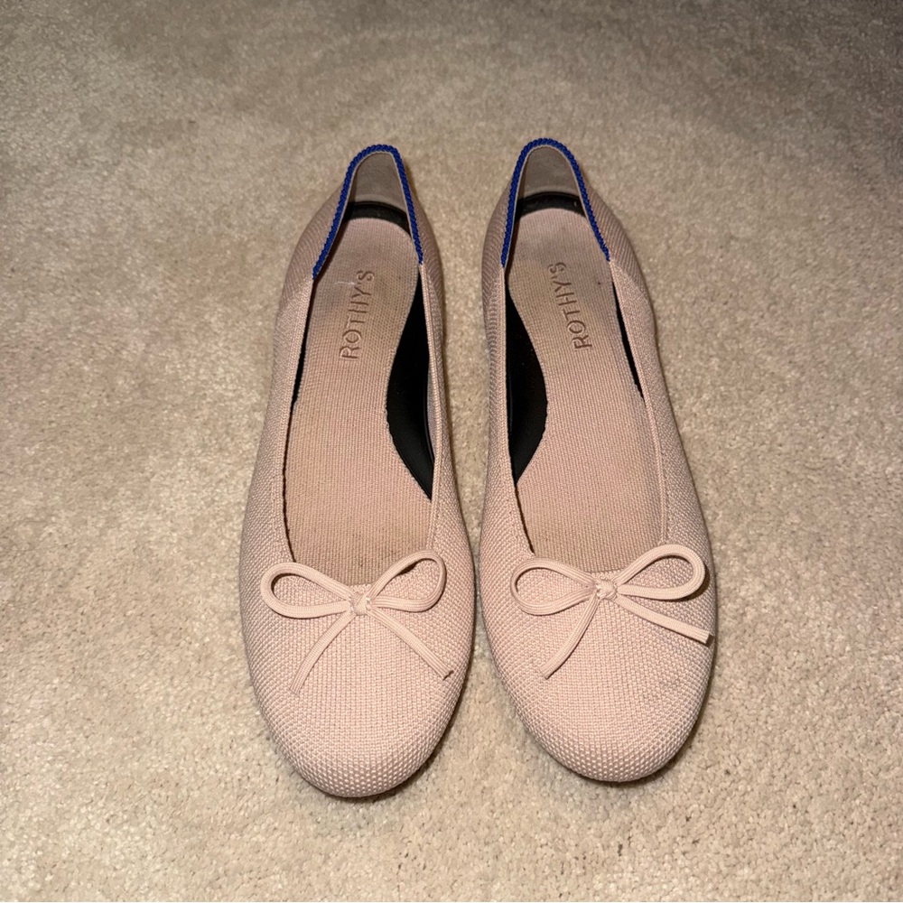 Rothy's Women's Beige Ballet Flats with Bow